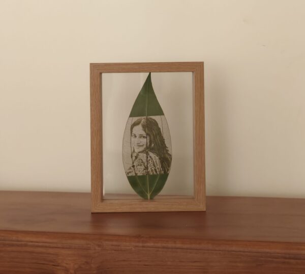 Custom Photo Leaf Engraving- Wooden Frame